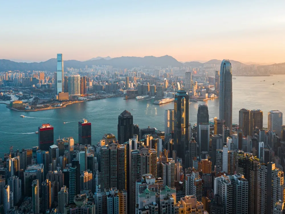 The Hong Kong skyline across Victoria Harbour